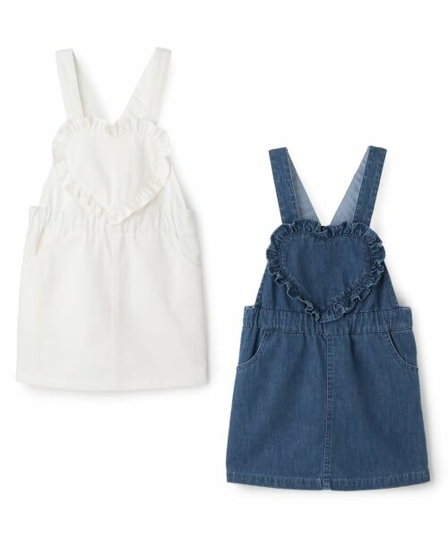 petit main / プティマイン ミニ・ひざ丈スカート | ハートサロペスカート | 詳細9