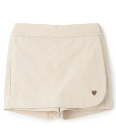 petit main / プティマイン ショート・ハーフ・半端丈パンツ | ハート刺しゅうラップスカパン
