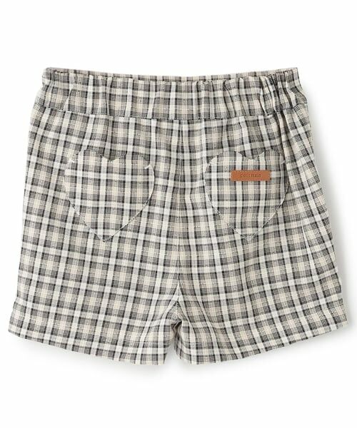 petit main / プティマイン ショート・ハーフ・半端丈パンツ | ハート刺しゅうラップスカパン | 詳細1