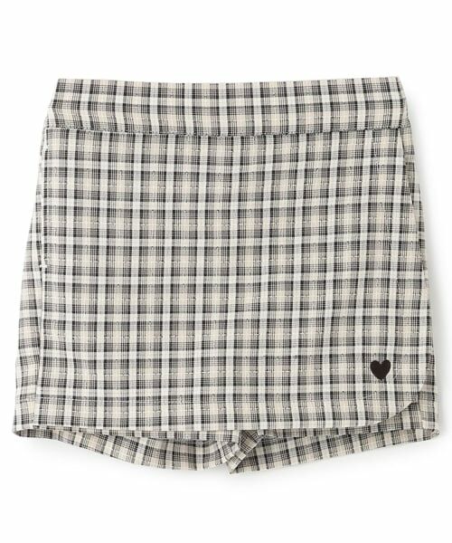 petit main / プティマイン ショート・ハーフ・半端丈パンツ | ハート刺しゅうラップスカパン（マルチ）