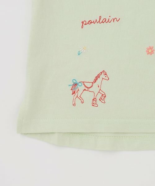 petit main / プティマイン Tシャツ | 袖フリル刺しゅうTシャツ | 詳細13