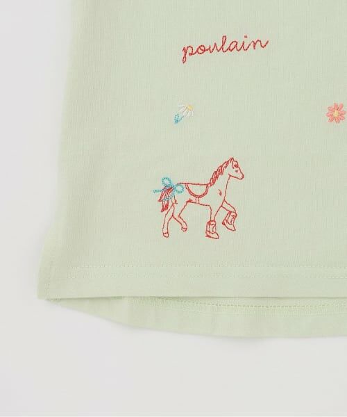 petit main / プティマイン Tシャツ | 袖フリル刺しゅうTシャツ | 詳細4