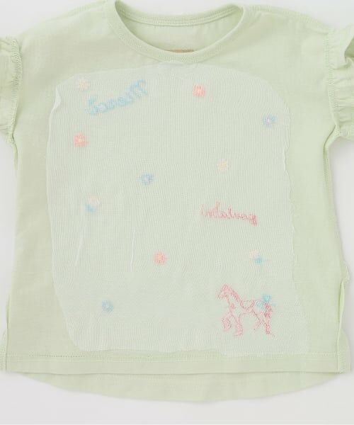 petit main / プティマイン Tシャツ | 袖フリル刺しゅうTシャツ | 詳細6