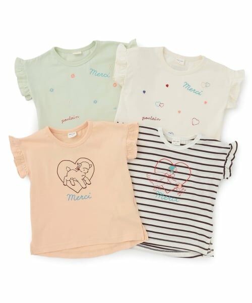 petit main / プティマイン Tシャツ | 袖フリル刺しゅうTシャツ | 詳細8