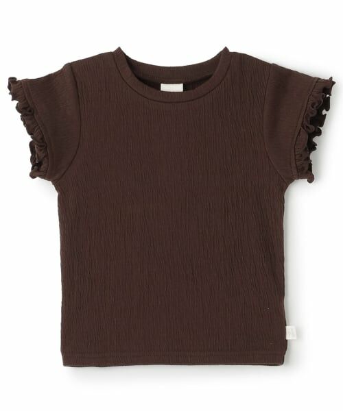 petit main / プティマイン Tシャツ | カット楊柳Tシャツ（茶）