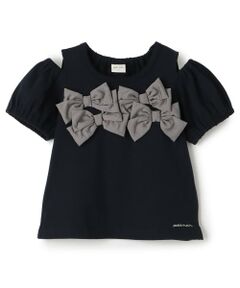 petit main / プティマイン Tシャツ | リボンオフショルTシャツ