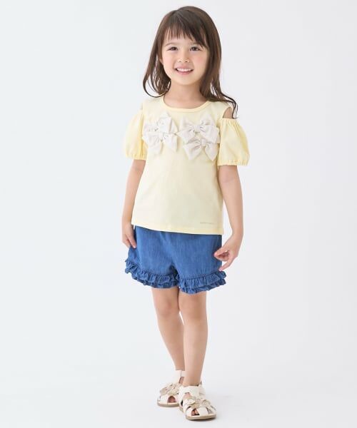 petit main / プティマイン Tシャツ | リボンオフショルTシャツ | 詳細1