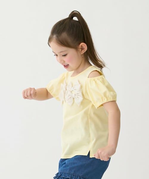 petit main / プティマイン Tシャツ | リボンオフショルTシャツ | 詳細3
