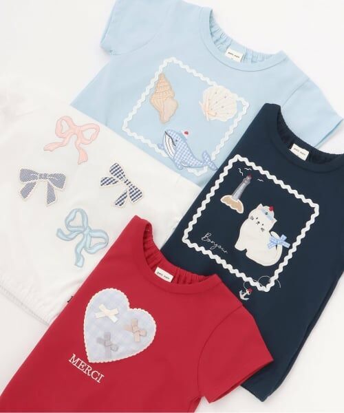 petit main / プティマイン Tシャツ | 【接触冷感】アソート刺しゅうTシャツ | 詳細4