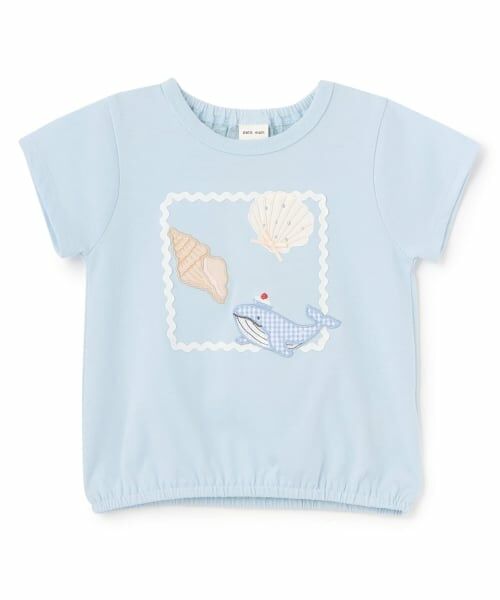 petit main / プティマイン Tシャツ | 【接触冷感】アソート刺しゅうTシャツ（ライト ブルー）