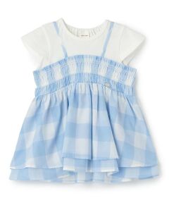 petit main / プティマイン Tシャツ | 【接触冷感/リンク】ブロックチェックドッキングTシャツ