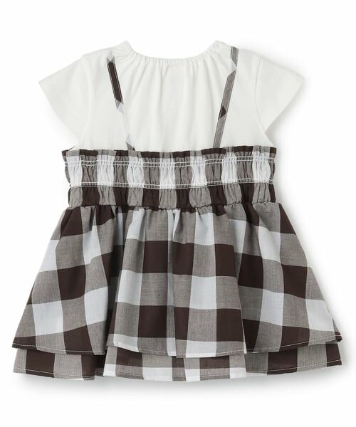 petit main / プティマイン Tシャツ | 【接触冷感/リンク】ブロックチェックドッキングTシャツ | 詳細1