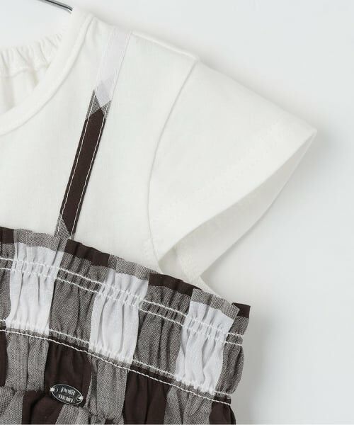 petit main / プティマイン Tシャツ | 【接触冷感/リンク】ブロックチェックドッキングTシャツ | 詳細3
