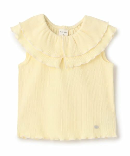 petit main / プティマイン Tシャツ | 【接触冷感/リンク】メロー衿Tシャツ（黄）