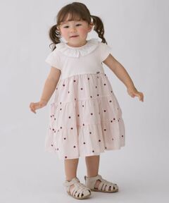 petit main / プティマイン ミニ丈・ひざ丈ワンピース | 【リンク】ハート刺しゅうドッキングワンピース