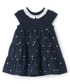 petit main / プティマイン ミニ丈・ひざ丈ワンピース | 【リンク】ハート刺しゅうドッキングワンピース