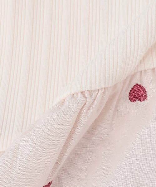 petit main / プティマイン ミニ丈・ひざ丈ワンピース | 【リンク】ハート刺しゅうドッキングワンピース | 詳細13