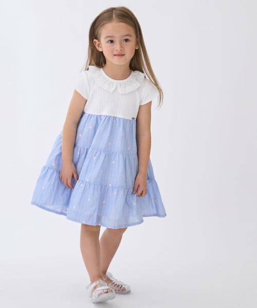 petit main / プティマイン ミニ丈・ひざ丈ワンピース | 【リンク】ハート刺しゅうドッキングワンピース | 詳細2