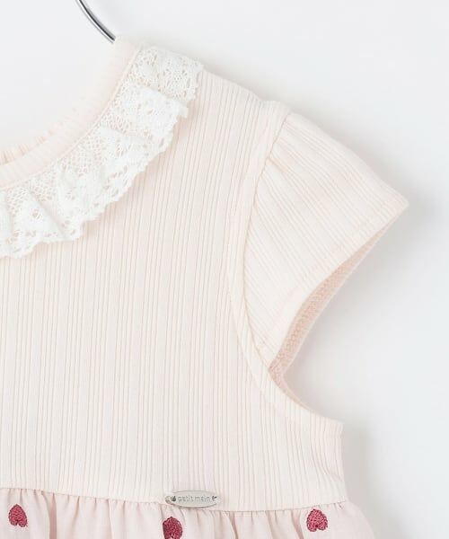 petit main / プティマイン ミニ丈・ひざ丈ワンピース | 【リンク】ハート刺しゅうドッキングワンピース | 詳細8