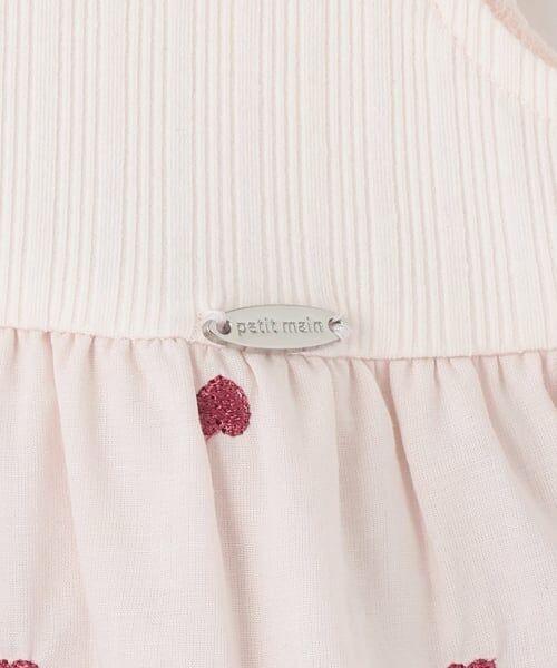 petit main / プティマイン ミニ丈・ひざ丈ワンピース | 【リンク】ハート刺しゅうドッキングワンピース | 詳細9