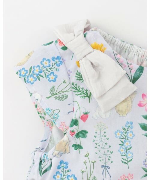 petit main / プティマイン ミニ丈・ひざ丈ワンピース | 【泉屋 サク】【リンク】肩リボンフラワーキャットワンピース | 詳細11