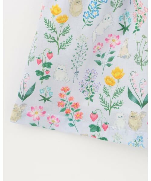 petit main / プティマイン ミニ丈・ひざ丈ワンピース | 【泉屋 サク】【リンク】肩リボンフラワーキャットワンピース | 詳細12