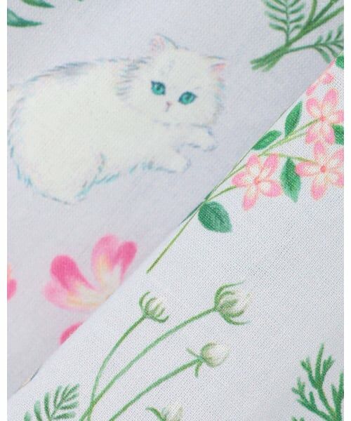 petit main / プティマイン ミニ丈・ひざ丈ワンピース | 【泉屋 サク】【リンク】肩リボンフラワーキャットワンピース | 詳細14