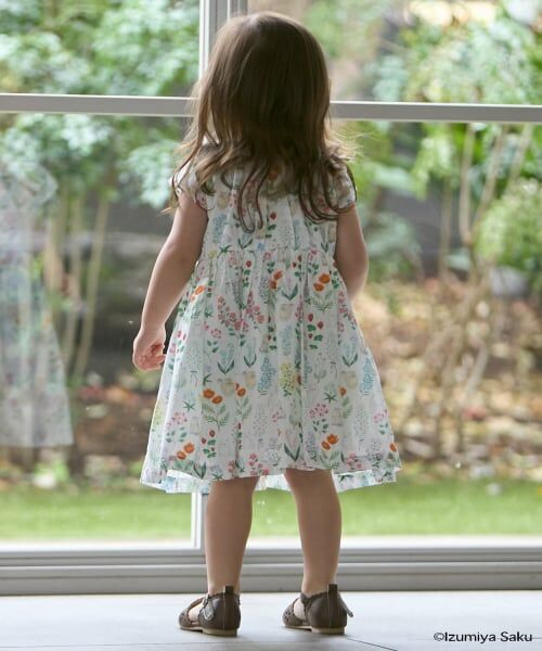 petit main / プティマイン ミニ丈・ひざ丈ワンピース | 【泉屋 サク】【リンク】肩リボンフラワーキャットワンピース | 詳細2