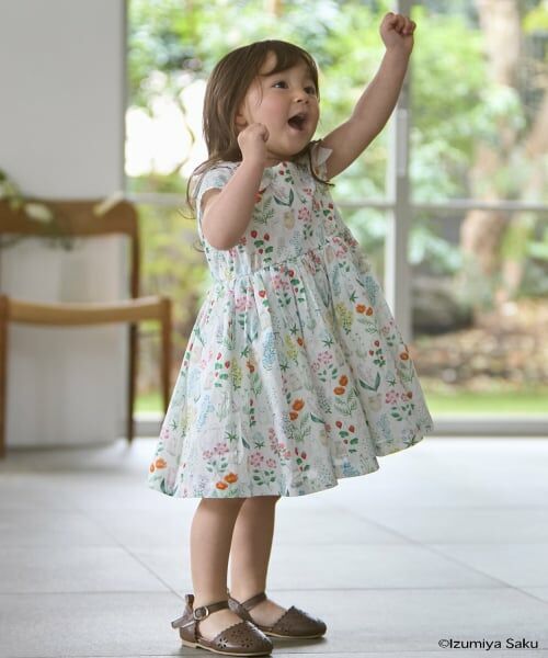 petit main / プティマイン ミニ丈・ひざ丈ワンピース | 【泉屋 サク】【リンク】肩リボンフラワーキャットワンピース | 詳細3