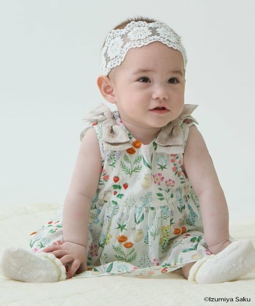 petit main / プティマイン ミニ丈・ひざ丈ワンピース | 【泉屋 サク】【リンク】肩リボンフラワーキャットワンピース | 詳細6