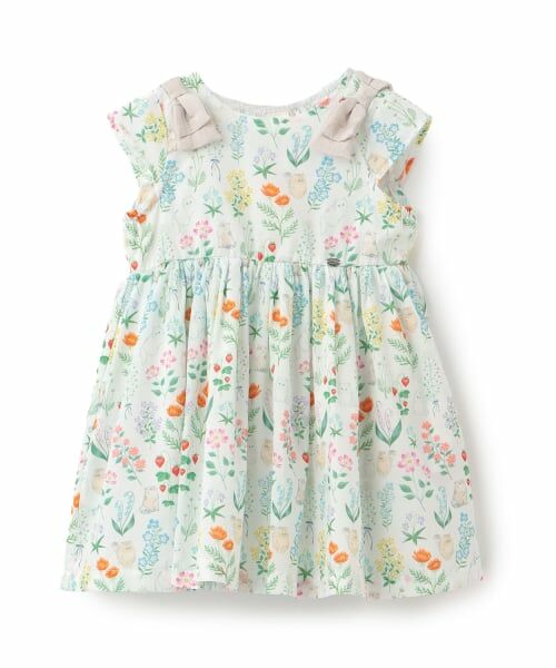 petit main / プティマイン ミニ丈・ひざ丈ワンピース | 【泉屋 サク】【リンク】肩リボンフラワーキャットワンピース | 詳細8