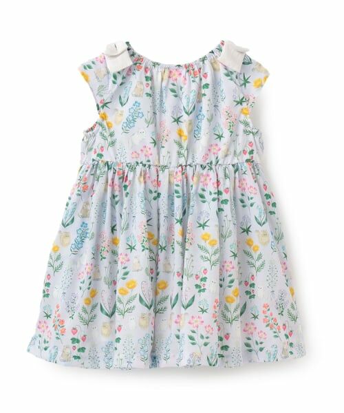 petit main / プティマイン ミニ丈・ひざ丈ワンピース | 【泉屋 サク】【リンク】肩リボンフラワーキャットワンピース | 詳細9