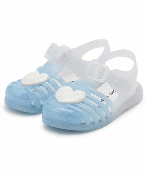 petit main / プティマイン サンダル | ラメジェリーサンダル(ブルー)