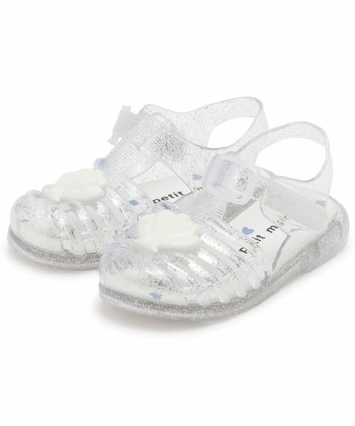 petit main / プティマイン サンダル | ラメジェリーサンダル(シルバー)