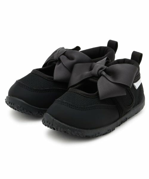 petit main / プティマイン サンダル | 【SWIM】リボン水抜きソールサンダル（黒）