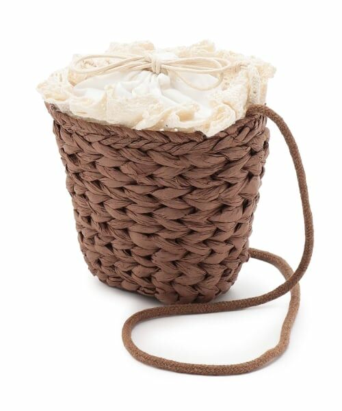 petit main / プティマイン ショルダーバッグ | レースつきペーパーポシェット（モカ茶）