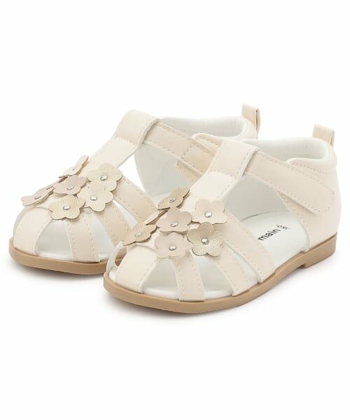 petit main / プティマイン サンダル | メニーフラワーサンダル（オフ ホワイト）