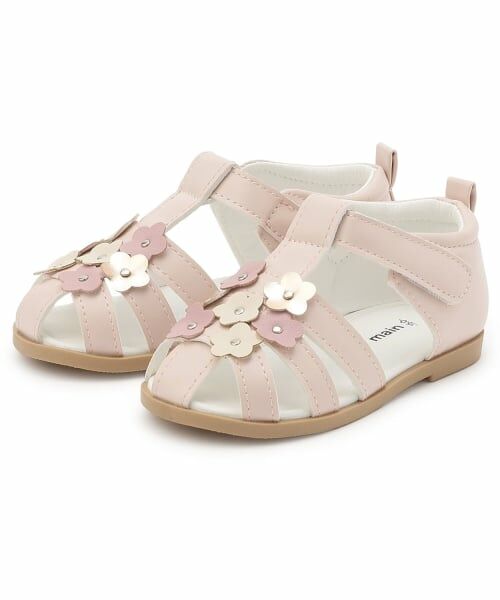 petit main / プティマイン サンダル | メニーフラワーサンダル（ライト ピンク）