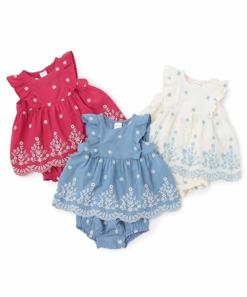 petit main / プティマイン ベビー・キッズウエア | 【リンク】インド綿エンブロイダリーセットアップ | 詳細9