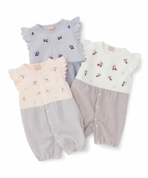 petit main / プティマイン ロンパース | フルーツ刺しゅう2wayオール | 詳細10