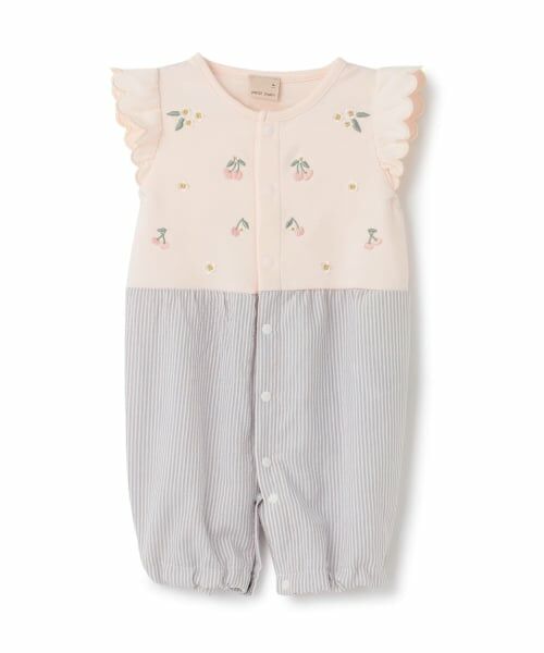 petit main / プティマイン ロンパース | フルーツ刺しゅう2wayオール | 詳細2