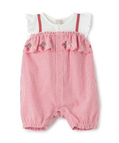 petit main / プティマイン ロンパース | 胸フリルフルーツカバーオール