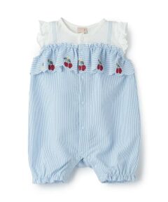 petit main / プティマイン ロンパース | 胸フリルフルーツカバーオール