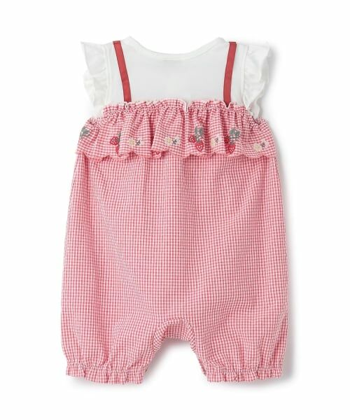 petit main / プティマイン ロンパース | 胸フリルフルーツカバーオール | 詳細1