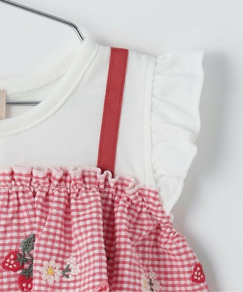 petit main / プティマイン ロンパース | 胸フリルフルーツカバーオール | 詳細3