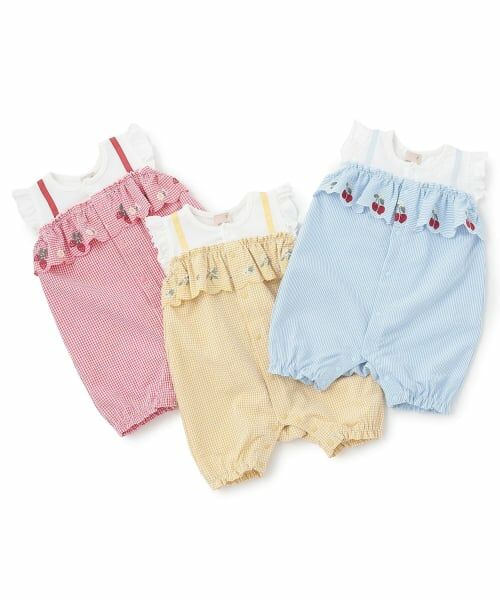 petit main / プティマイン ロンパース | 胸フリルフルーツカバーオール | 詳細8