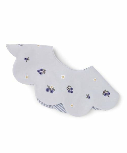 petit main / プティマイン スタイ・ビブ | フルーツ刺しゅうスタイ（ライト ブルー）