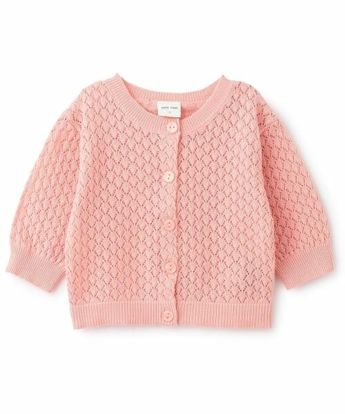 petit main / プティマイン ベビー・キッズウエア | 【UV】透かし編みカーディガン（ライト ピンク）