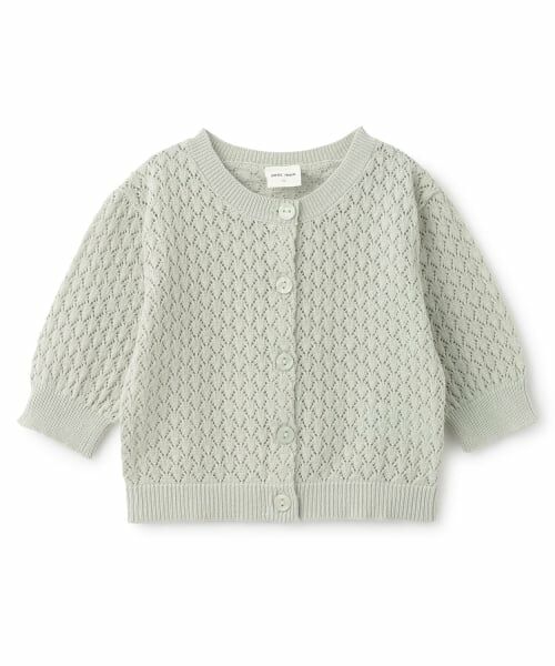 petit main / プティマイン ベビー・キッズウエア | 【UV】透かし編みカーディガン（ライト グリーン）