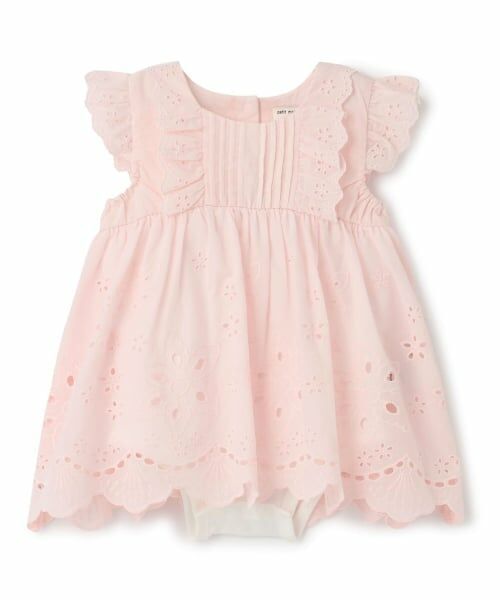 petit main / プティマイン ロンパース | 【リンク】オーバーレースOPロンパース（ライト ピンク）